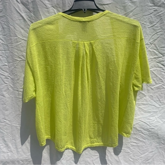 Catherines y2k 90s Neon Lime Green Sheer Cardigan Beach Vacation Pool Size 2X - Picture 5 of 6